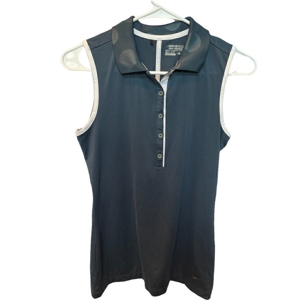 Nike golf XS sleeveless polo shirt teal lapel collar dri-fit looks new